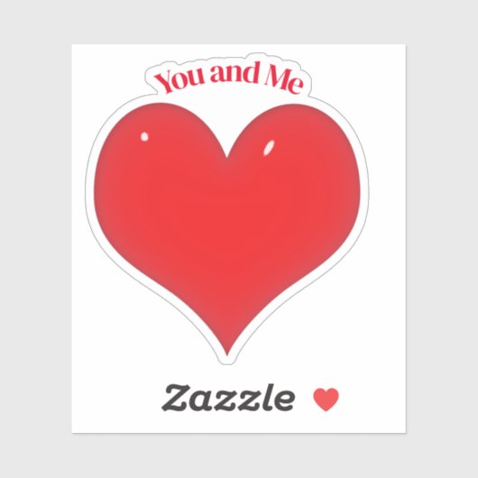 Red Heart Valentijnsdag Sticker (Vel)