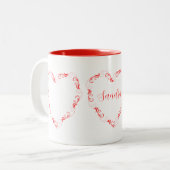  Red Heart Valentijnse Naam Coffee Mok (Voorkant links)