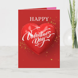 Red Heart Valentine Card Feestdagen Kaart