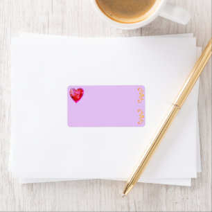 Red Heart Valentine Étiquettes de adresse