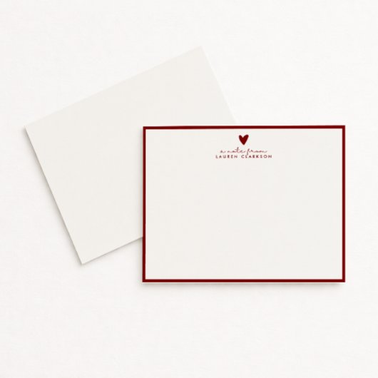 Red Heart Valentine’s Day Note Card Kaart