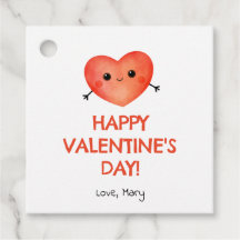 Red Heart Valentine's Day étiquette