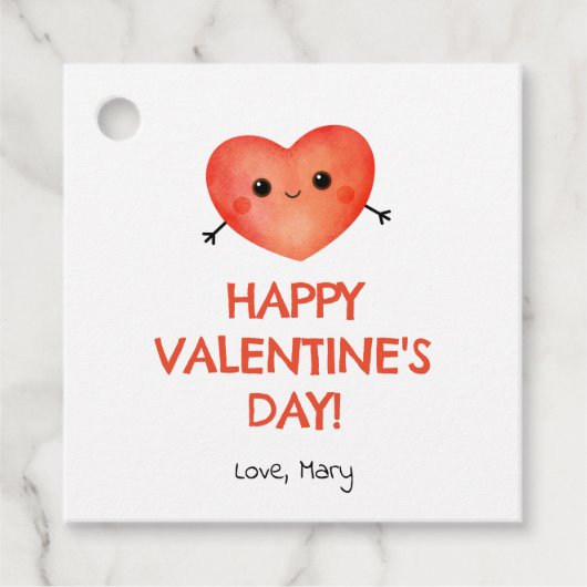 Red Heart Valentine's Day étiquette (Devant)