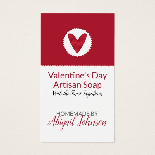 Red Heart Valentine's Day fait maison savon artisa (Devant)