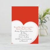 Red Heart Valentine's Day Party Invitation (Debout devant)
