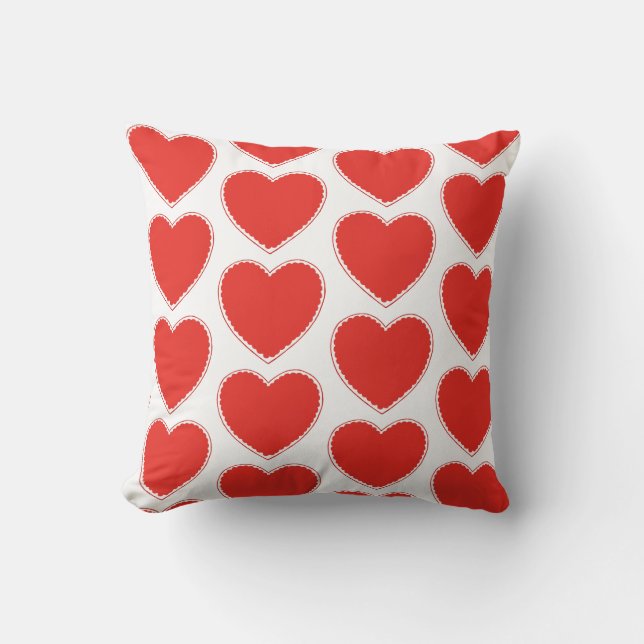 Red Heart Vintage Valentine Throw Oreiller (Recto)