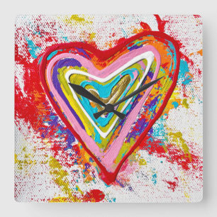 Red Heart Wall klok