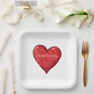 Red Heart Wedding Papieren Bordje