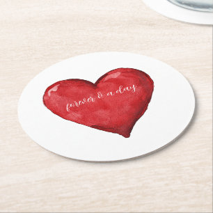 Red Heart Wedding Ronde Kartonnen Onderzetter