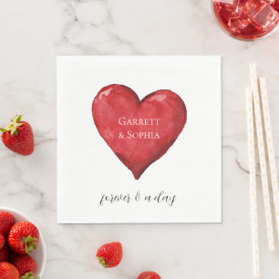 Red Heart Wedding Servet