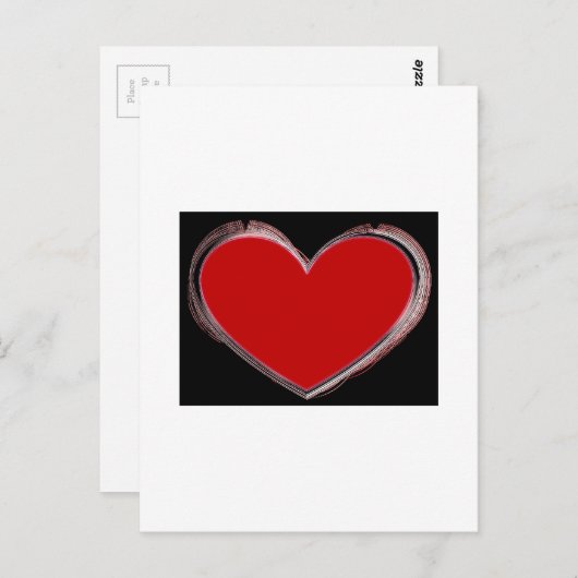 Red Heart White Pop Art Love Briefkaart (Voorkant / Achterkant)