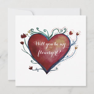 Red Heart, wil je mijn flowergirl kaart zijn?
