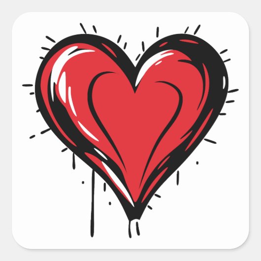 Red Heart with Bloody Vierkante Sticker (Voorkant)