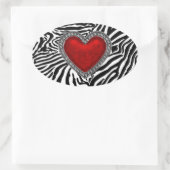 Red Heart Zebra Envelope Seal Party Favor Labels (Tas)