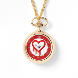 Red Heartbleed Bug Logo Heart for Love Dial Horloge
