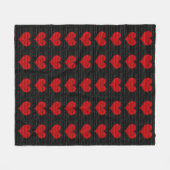 Red Hearted Black Brick patterned Blanket Fleece Deken (Voorkant (Horizontaal))
