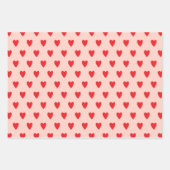 Red Hearts Abstract hand getekend Boho Style Patro Inpakpapier Vel (Voorkant)