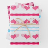 Red Hearts Abstract hand getekend Boho Style Patro Inpakpapier Vel (In situ)