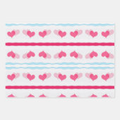 Red Hearts Abstract hand getekend Boho Style Patro Inpakpapier Vel (Voorkant)