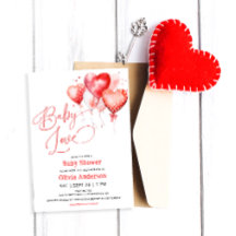 Red Hearts Baby Love Valentijns Baby shower