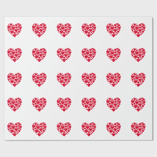 Red hearts cadeaupapier (Zoom)