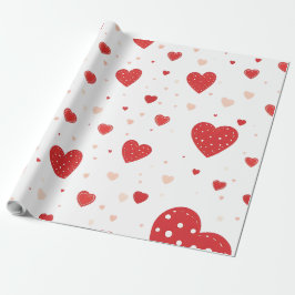Red hearts cadeaupapier