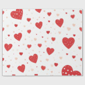 Red hearts cadeaupapier (Vlak)