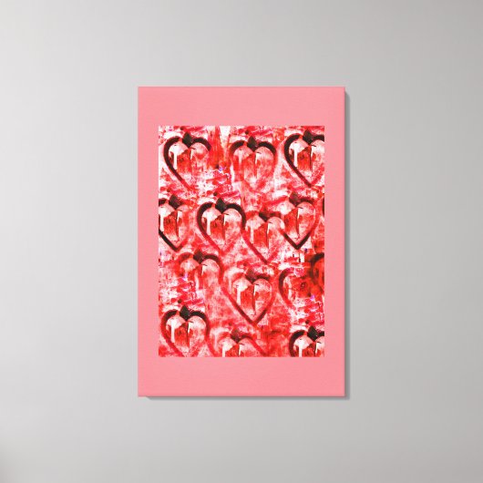 Red hearts canvas afdruk (Voorkant)