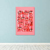 Red hearts canvas afdruk (Insitu (Houten vloer))