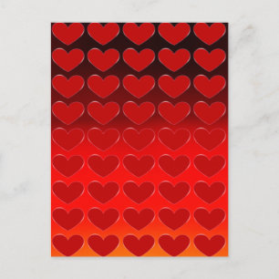 Red Hearts Charming Pop Art Love Briefkaart