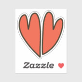 Red Hearts Clipart Custom-Cut Vinyl Sticker (Vel)