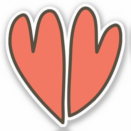 Red Hearts Clipart Custom-Cut Vinyl Sticker (Voorkant)