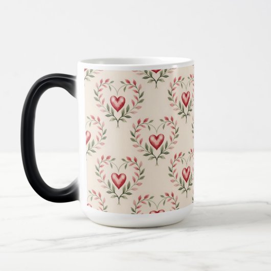 Red Hearts Cream Morphing Mug (Gauche)