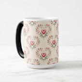 Red Hearts Cream Morphing Mug (Devant gauche)