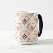 Red Hearts Cream Morphing Mug (Devant droit)