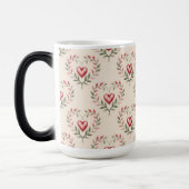 Red Hearts Cream Morphing Mug Magische Mok (Links)