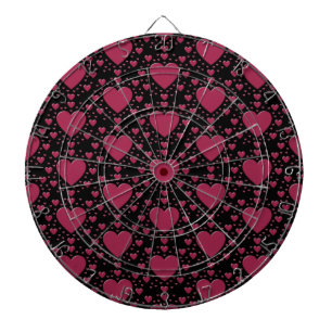 Red Hearts Decorative Dartboard Dartbord