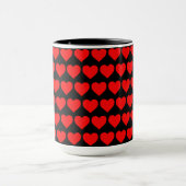 Red Hearts design pattern valentine love Mok (Midden)