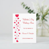 Red Hearts Design Valentijnsdag Wedding Menu (Staand voorkant)