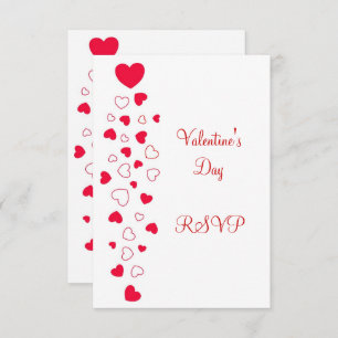 Red Hearts Design Valentines Day Wedding RSVP