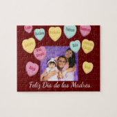 Red Hearts en aangepaste bericht | Moederdag Latin Legpuzzel (Horizontaal)