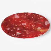Red Hearts en Bokeh Papieren Bordje (Gekanteld)