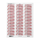 Red Hearts en Rozen Retouradreslabel Etiket (Full Sheet)
