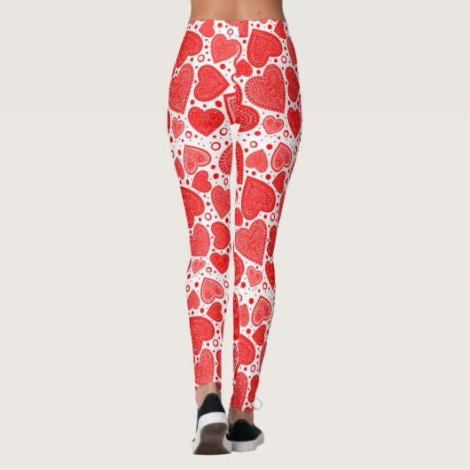 Red Hearts Fancy Pattern Leggings (Achterkant)