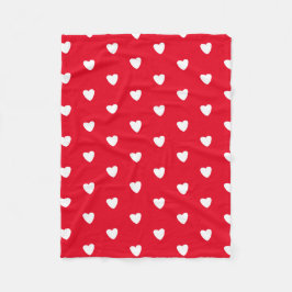 Red Hearts Fleece Blanket Deken