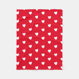 Red Hearts Fleece Blanket Deken