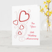 Red Hearts gepersonaliseerd 20th Wedding Jubileum Kaart (Gele Bloem)