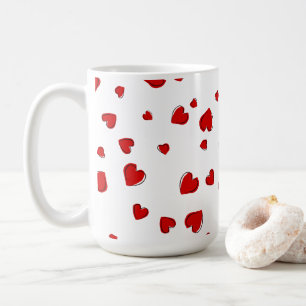 Red Hearts gepersonaliseerd Koffiemok