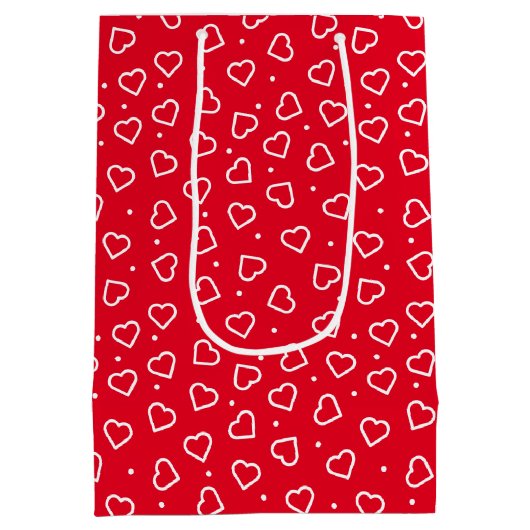 Red Hearts Gift Bag Medium Cadeauzakje (Achterkant)
