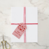 Red Hearts Happy Valentijnsdag en aangepaste tekst Cadeaulabel (Met Touw)